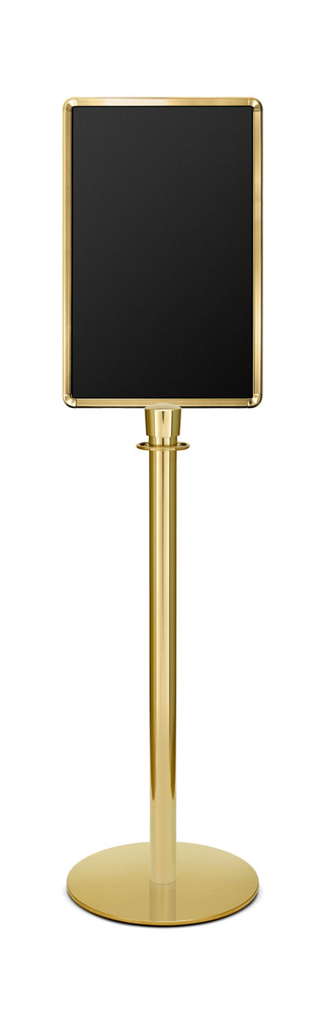 Portable Traditional Sign Stand | Lavi - PB - Polished Brass - 14 x 22 · Vertical · Slotted