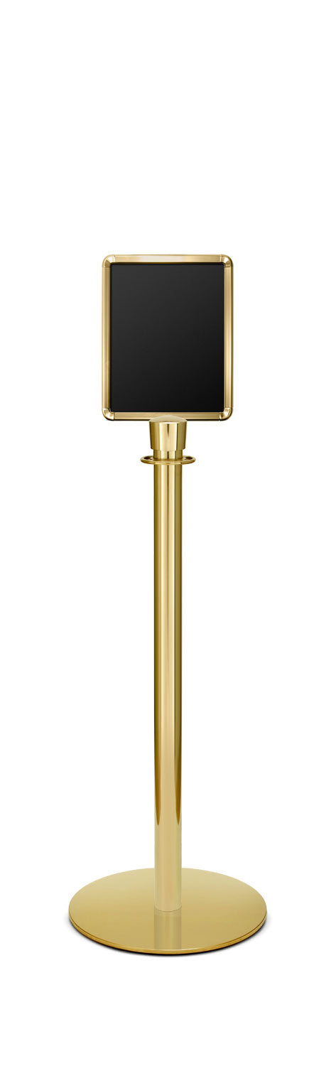 Portable Traditional Sign Stand | Lavi - PB - Polished Brass - 8.5 x 11 · Vertical · Slotted