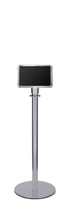 Portable Traditional Sign Stand | Lavi - PO - Polished Stainless - 7 x 11 · Horizontal · Slotted