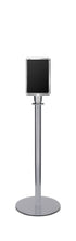 Portable Traditional Sign Stand | Lavi - PO - Polished Stainless - 7 x 11 · Vertical · Closed frame