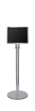 Portable Traditional Sign Stand | Lavi - PO - Polished Stainless - 11 x 14 · Horizontal · Closed frame