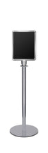 Portable Traditional Sign Stand | Lavi - PO - Polished Stainless - 11 x 14 · Vertical · Slotted