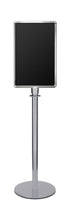 Portable Traditional Sign Stand | Lavi - PO - Polished Stainless - 14 x 22 · Vertical · Closed frame