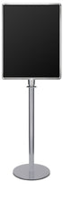 Portable Traditional Sign Stand | Lavi - PO - Polished Stainless - 22 x 28 · Vertical · Closed frame