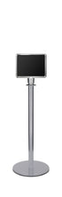 Portable Traditional Sign Stand | Lavi - PO - Polished Stainless - 8.5 x 11 · Horizontal · Slotted