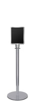 Portable Traditional Sign Stand | Lavi - PO - Polished Stainless - 8.5 x 11 · Vertical · Closed frame