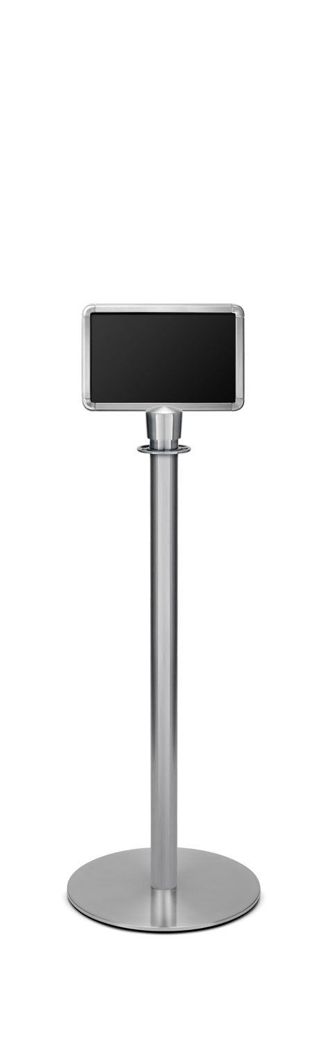 Portable Traditional Sign Stand | Lavi - SA - Satin Stainless - 7 x 11 · Horizontal · Closed frame