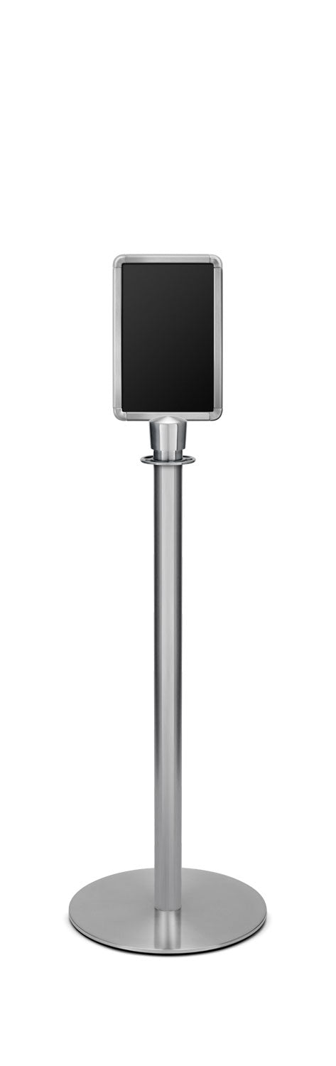 Portable Traditional Sign Stand | Lavi - SA - Satin Stainless - 7 x 11 · Vertical · Closed frame