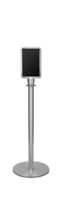 Portable Traditional Sign Stand | Lavi - SA - Satin Stainless - 7 x 11 · Vertical · Slotted