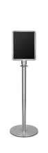 Portable Traditional Sign Stand | Lavi - SA - Satin Stainless - 11 x 14 · Vertical · Slotted