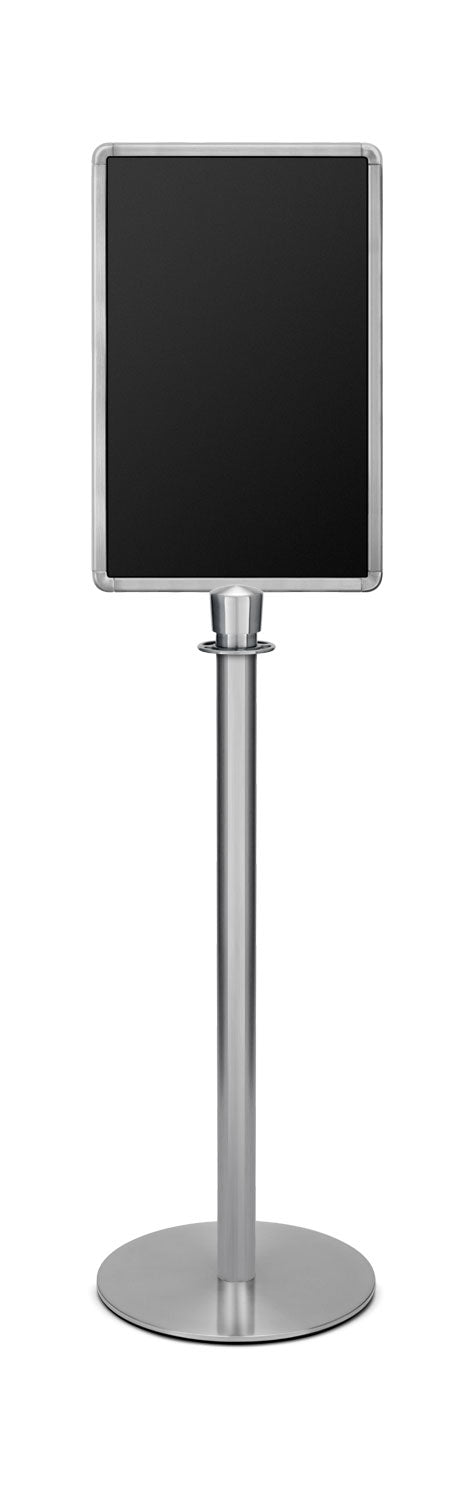Portable Traditional Sign Stand | Lavi - SA - Satin Stainless - 14 x 22 · Vertical · Closed frame