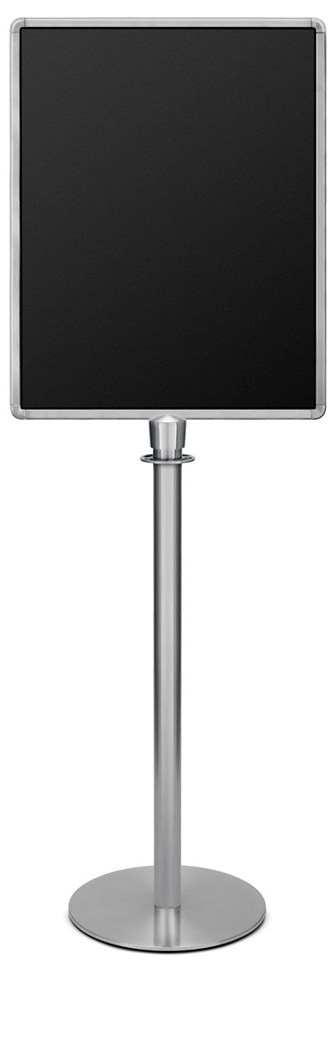 Portable Traditional Sign Stand | Lavi - SA - Satin Stainless - 22 x 28 · Vertical · Closed frame