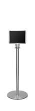 Portable Traditional Sign Stand | Lavi - SA - Satin Stainless - 8.5 x 11 · Horizontal · Slotted