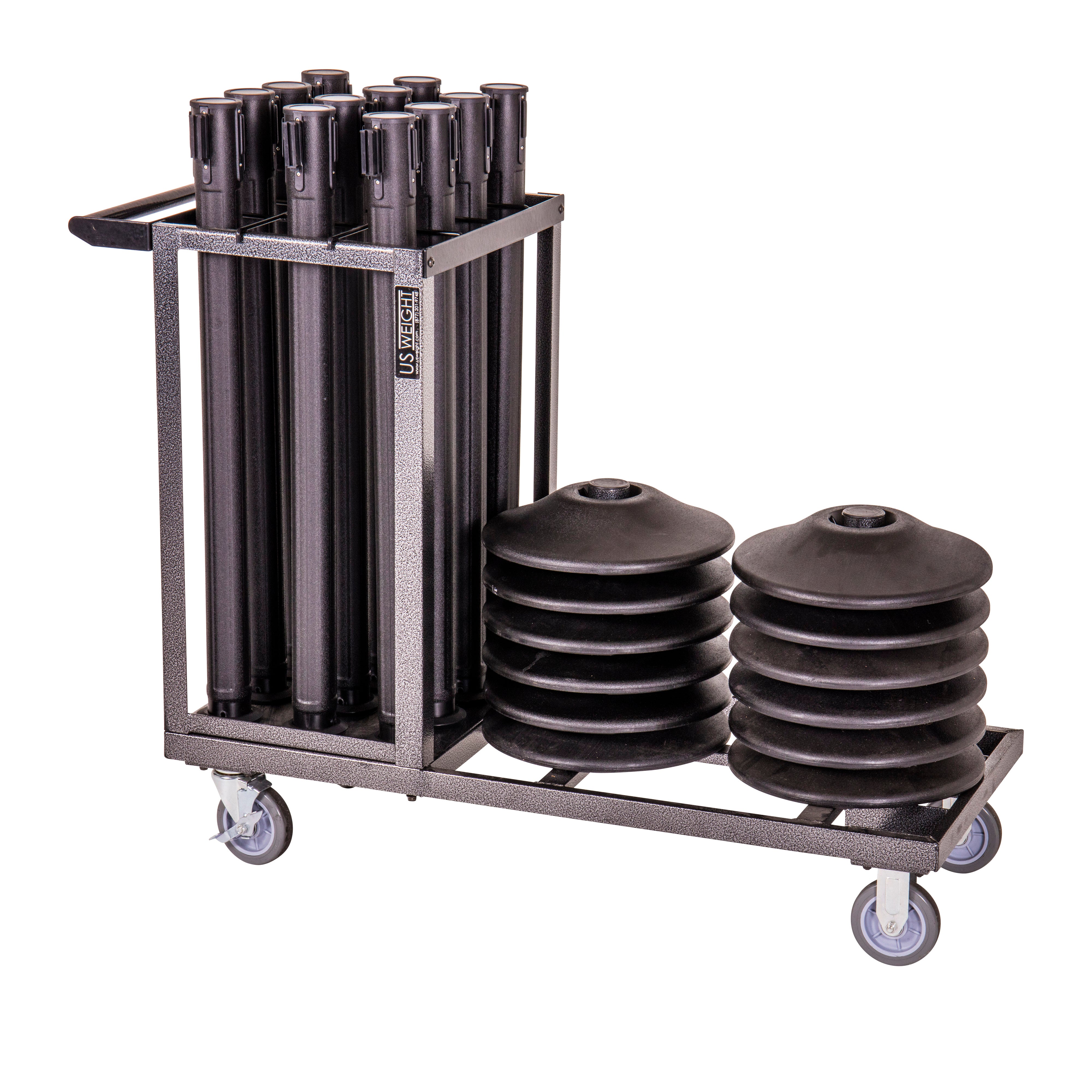 US Weight Statesman Stanchion Cart Kit - 12 Stanchions with Cart