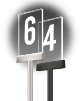 Custom | Cashier Station Lights Pole Mounted, Fixed | Clear Panel Laser Etched