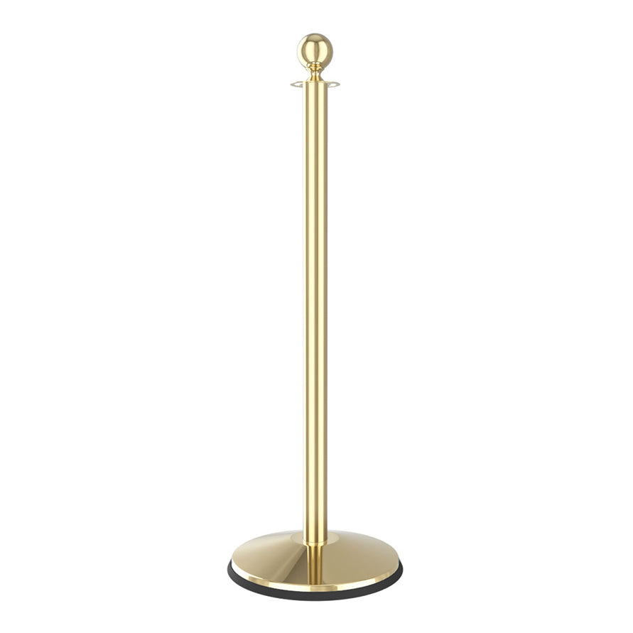 PRIME ball top rope stanchion in polished brass effect with cement base