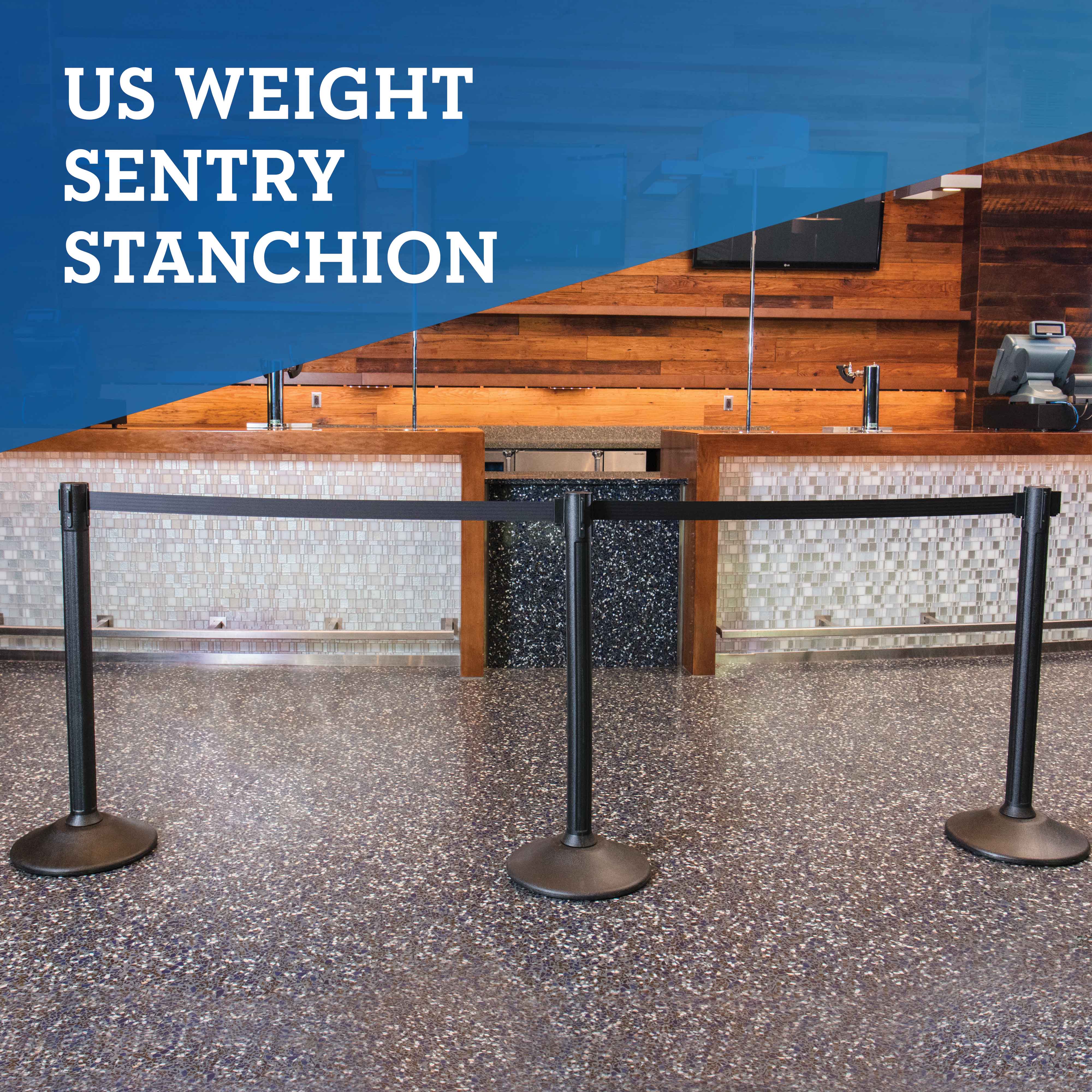 2-Pack Sentry Plastic Stanchions Barriers with Retractable Belt