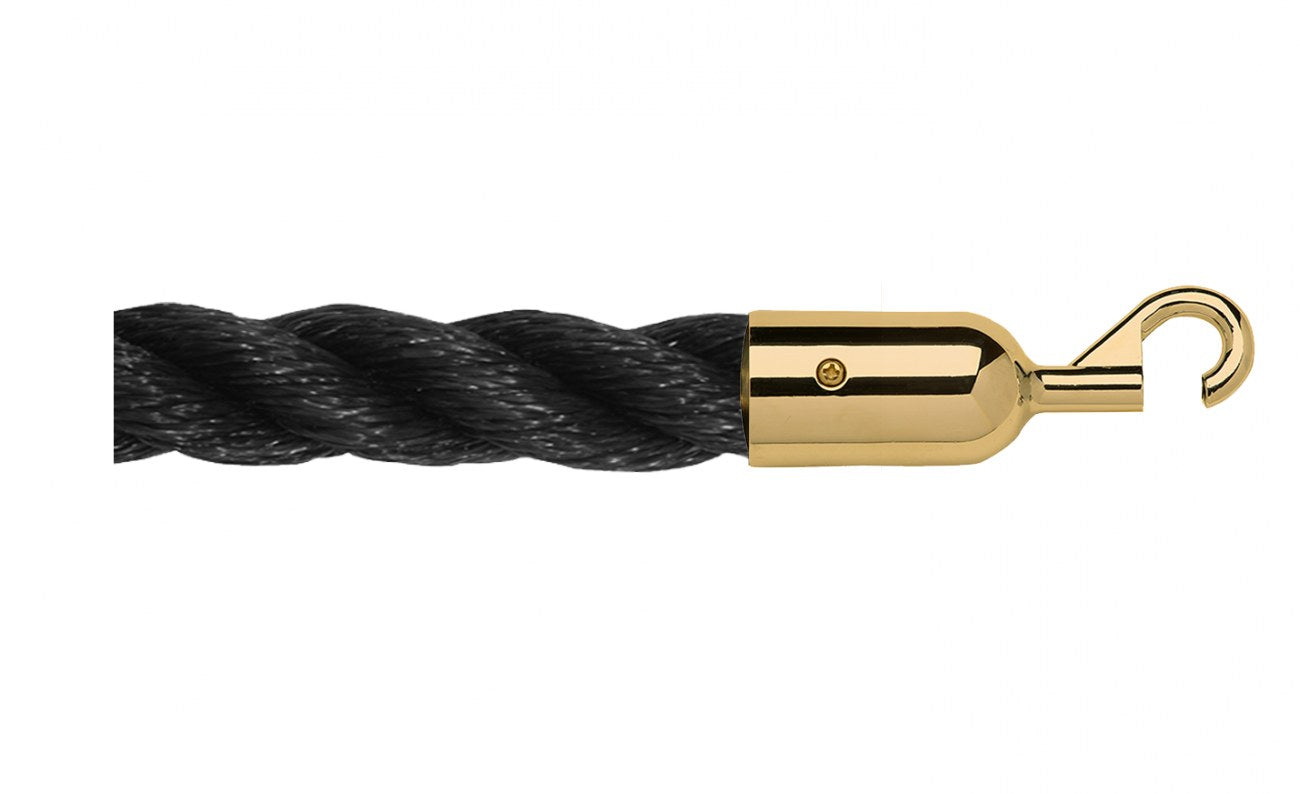 Twisted Polypropylene Rope for Crowd Control Barrier Stanchions  1.5" Diameter Slide-Snap Ends