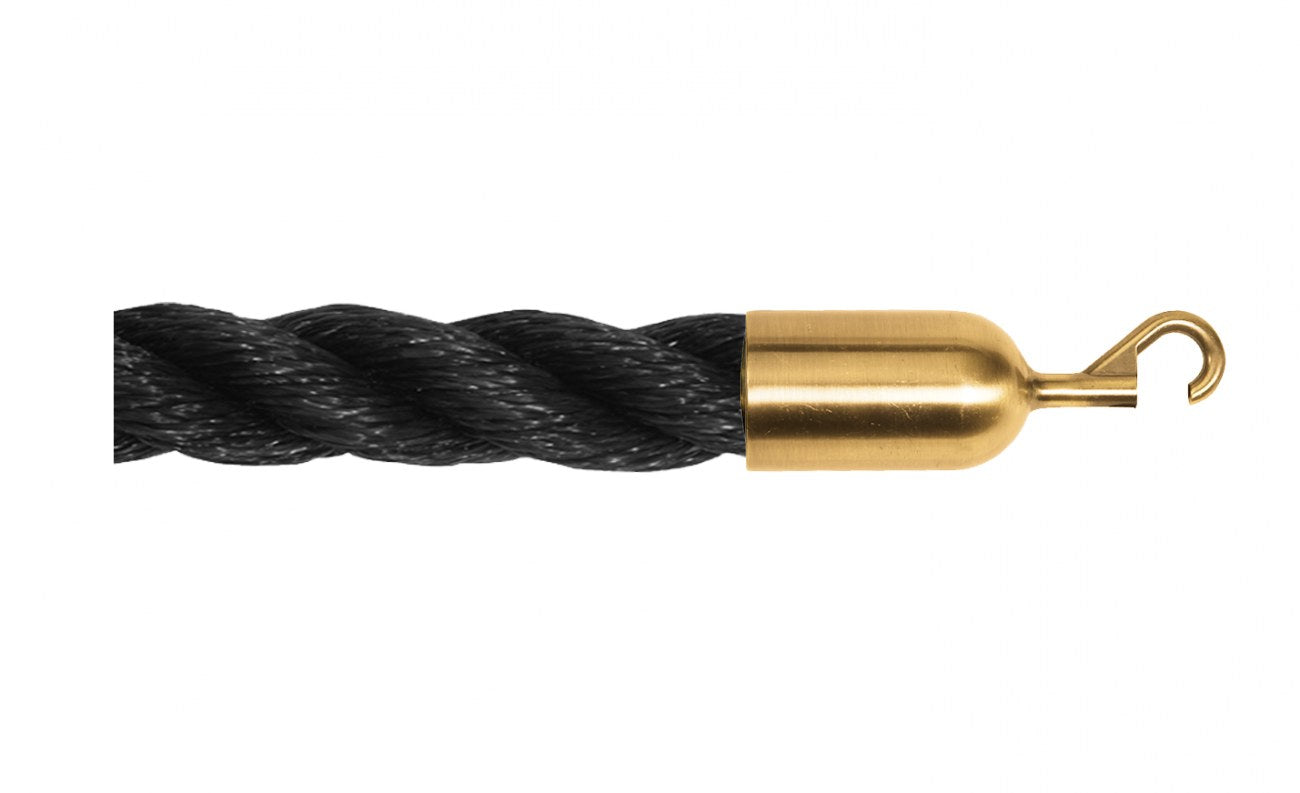 Twisted Polypropylene Rope for Crowd Control Barrier Stanchions  1.5" Diameter Slide-Snap Ends