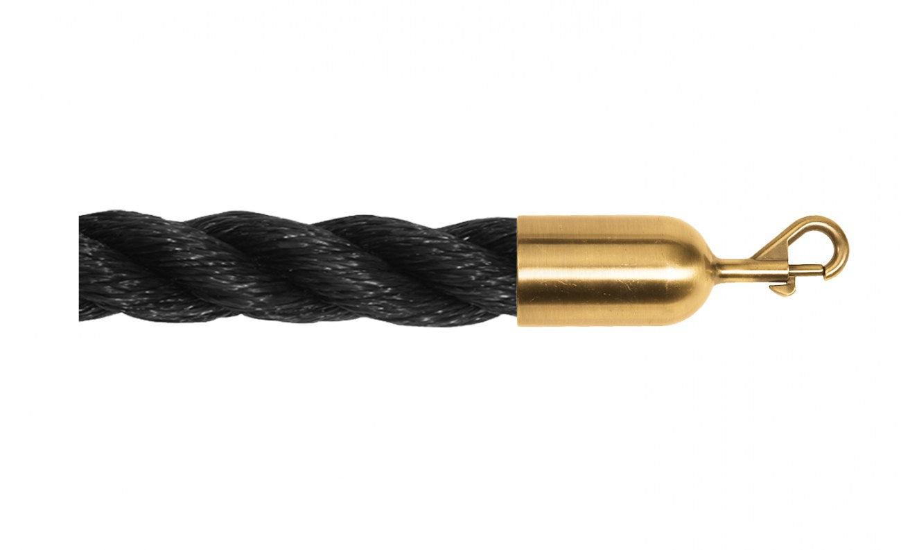 Twisted Polypropylene Rope for Crowd Control Barrier Stanchions  1.5" Diameter Slide-Snap Ends