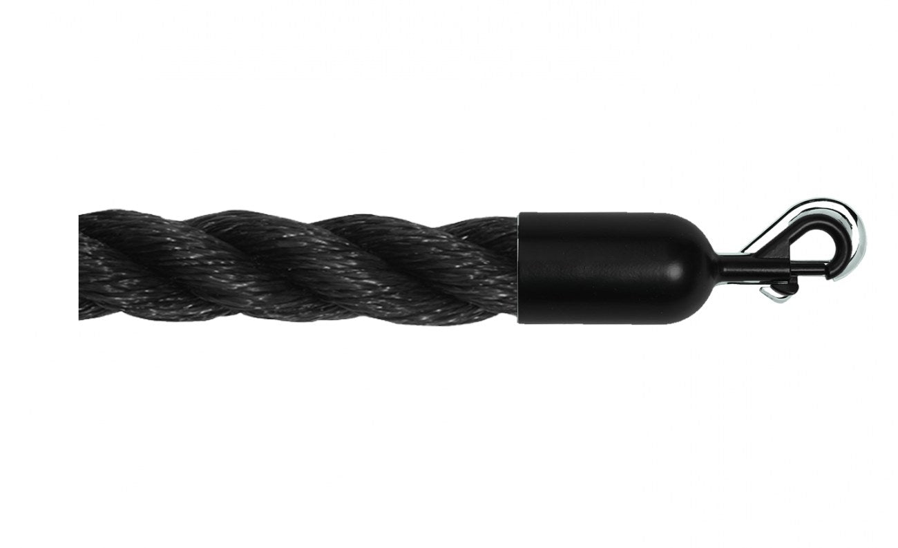 Twisted Polypropylene Rope for Crowd Control Barrier Stanchions  1.5" Diameter Slide-Snap Ends