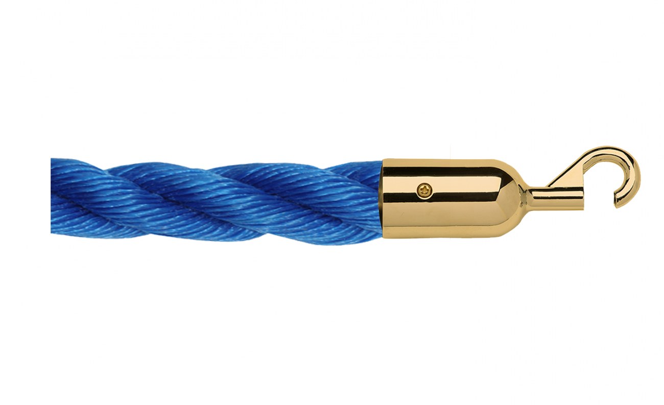 Twisted Polypropylene Rope for Crowd Control Barrier Stanchions  1.5" Diameter Slide-Snap Ends