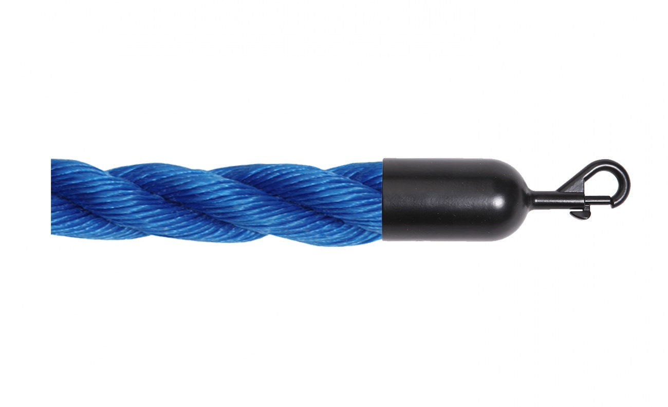 Twisted Polypropylene Rope for Crowd Control Barrier Stanchions  1.5" Diameter Slide-Snap Ends