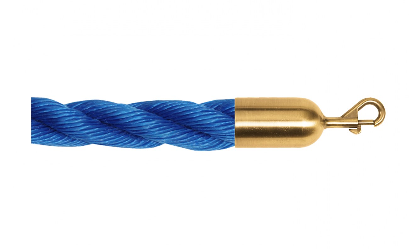 Twisted Polypropylene Rope for Crowd Control Barrier Stanchions  1.5" Diameter Slide-Snap Ends