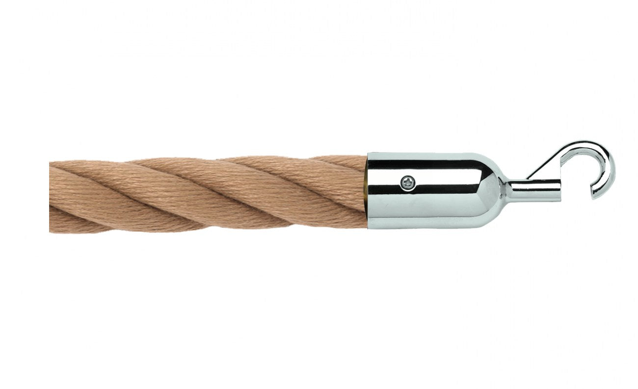 Twisted Polypropylene Rope for Crowd Control Barrier Stanchions  1.5" Diameter Slide-Snap Ends