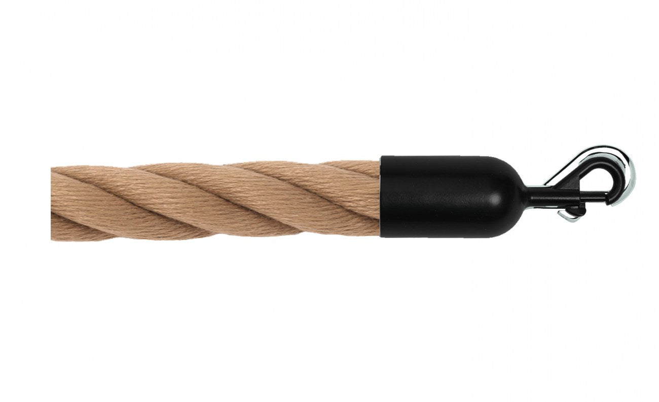 Twisted Polypropylene Rope for Crowd Control Barrier Stanchions  1.5" Diameter Slide-Snap Ends