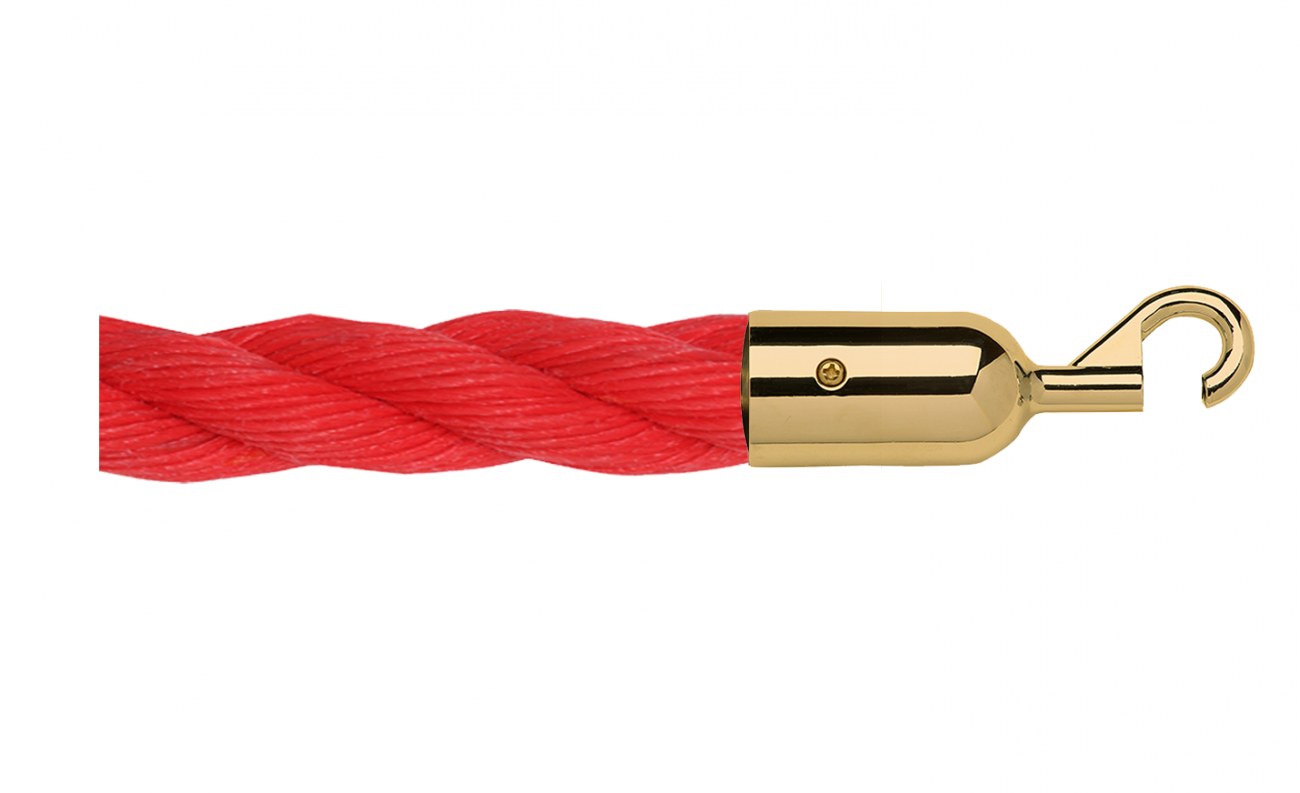 Twisted Polypropylene Rope for Crowd Control Barrier Stanchions  1.5" Diameter Slide-Snap Ends