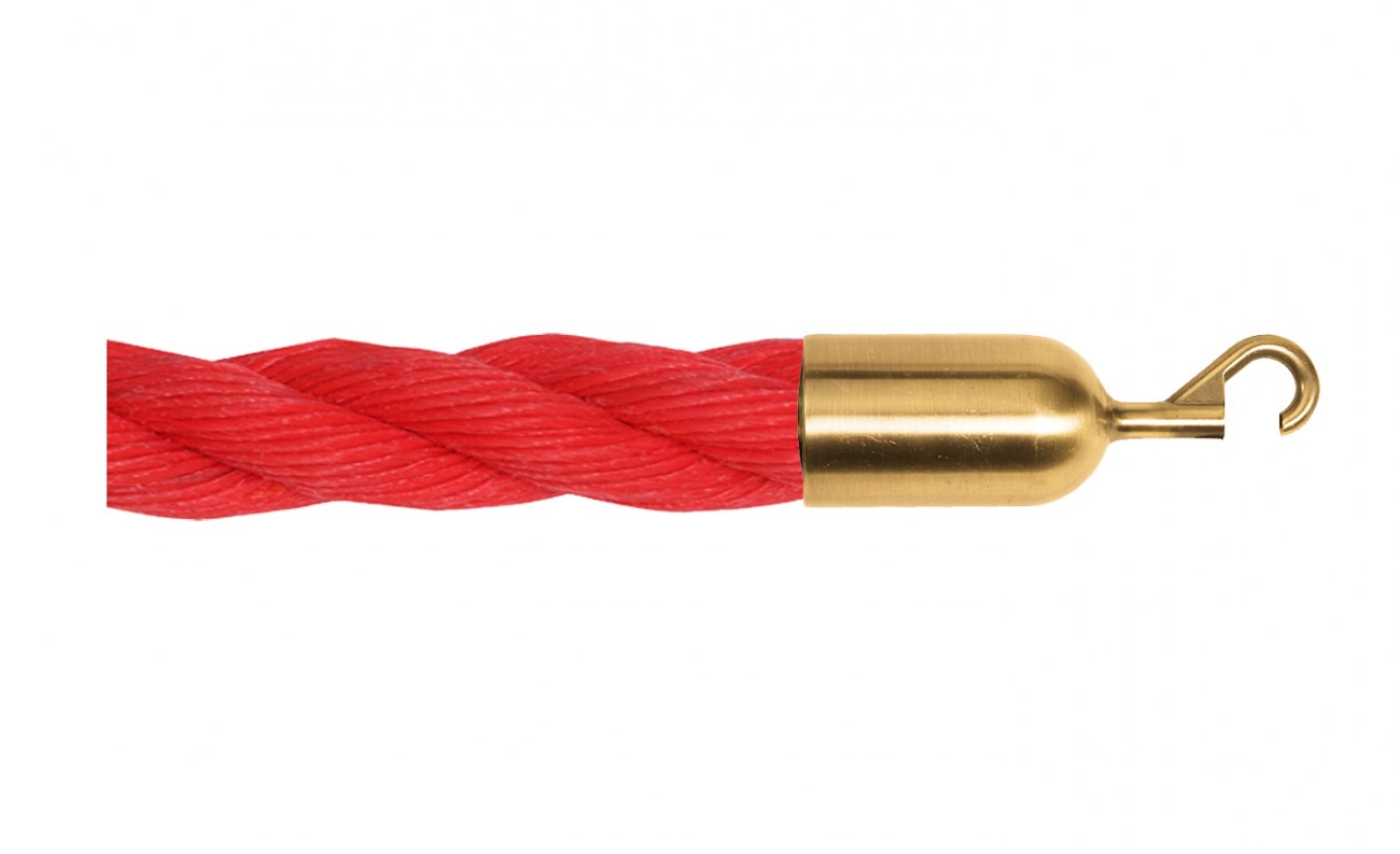 Twisted Polypropylene Rope for Crowd Control Barrier Stanchions  1.5" Diameter Slide-Snap Ends
