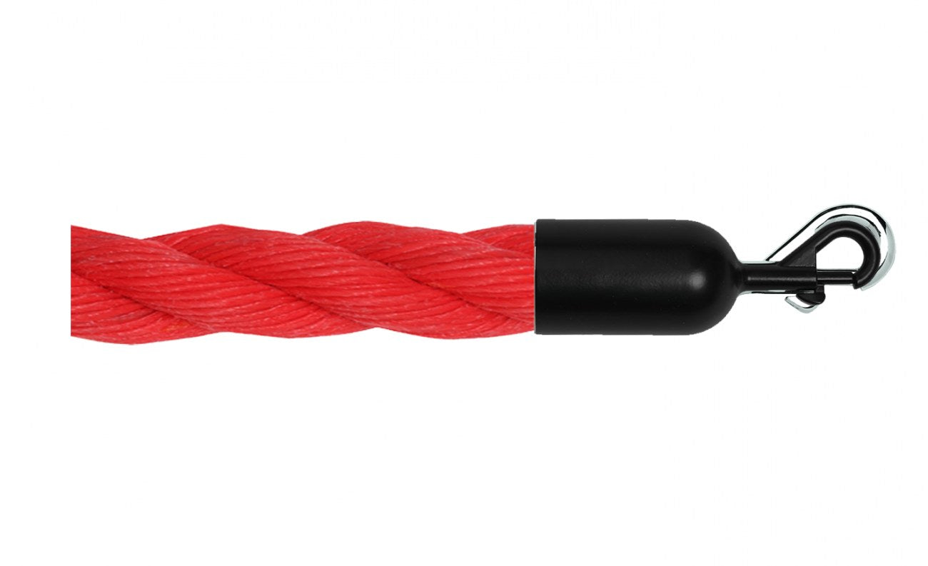 Twisted Polypropylene Rope for Crowd Control Barrier Stanchions  1.5" Diameter Slide-Snap Ends