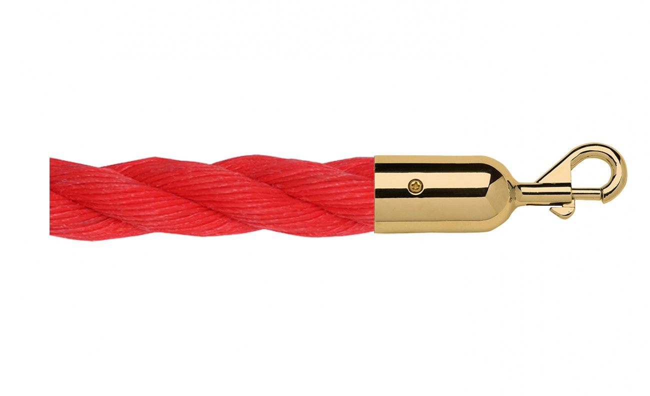 Twisted Polypropylene Rope for Crowd Control Barrier Stanchions  1.5" Diameter Slide-Snap Ends