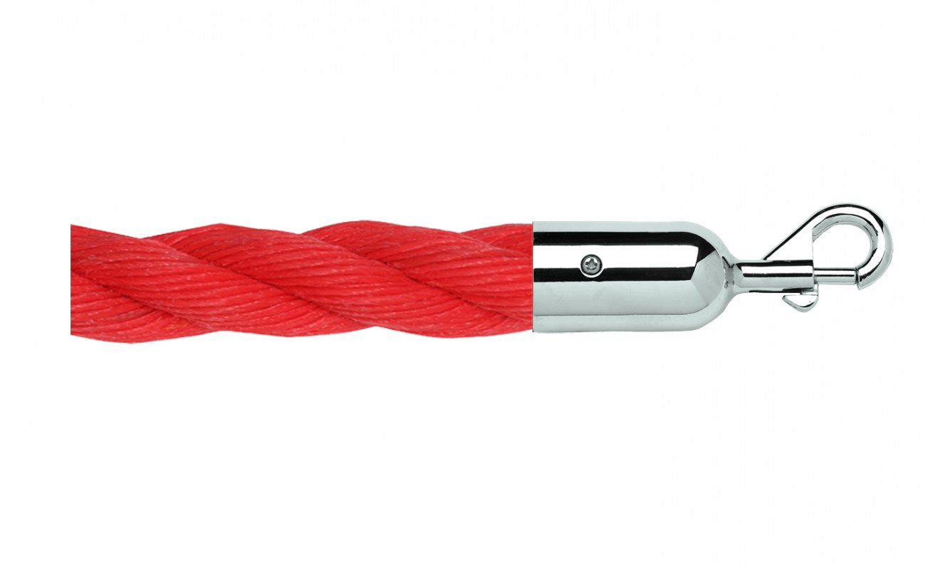 Twisted Polypropylene Rope for Crowd Control Barrier Stanchions  1.5" Diameter Slide-Snap Ends
