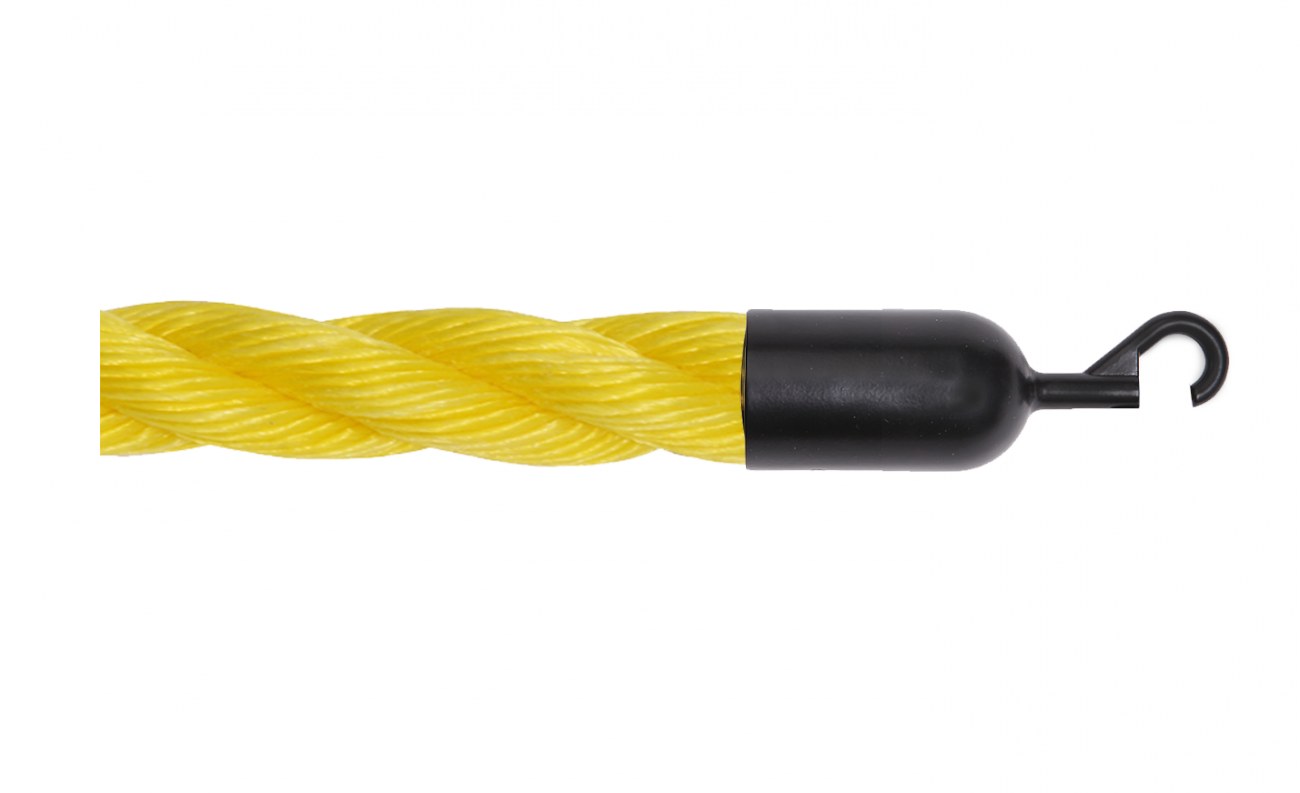 Twisted Polypropylene Rope for Crowd Control Barrier Stanchions  1.5" Diameter Slide-Snap Ends