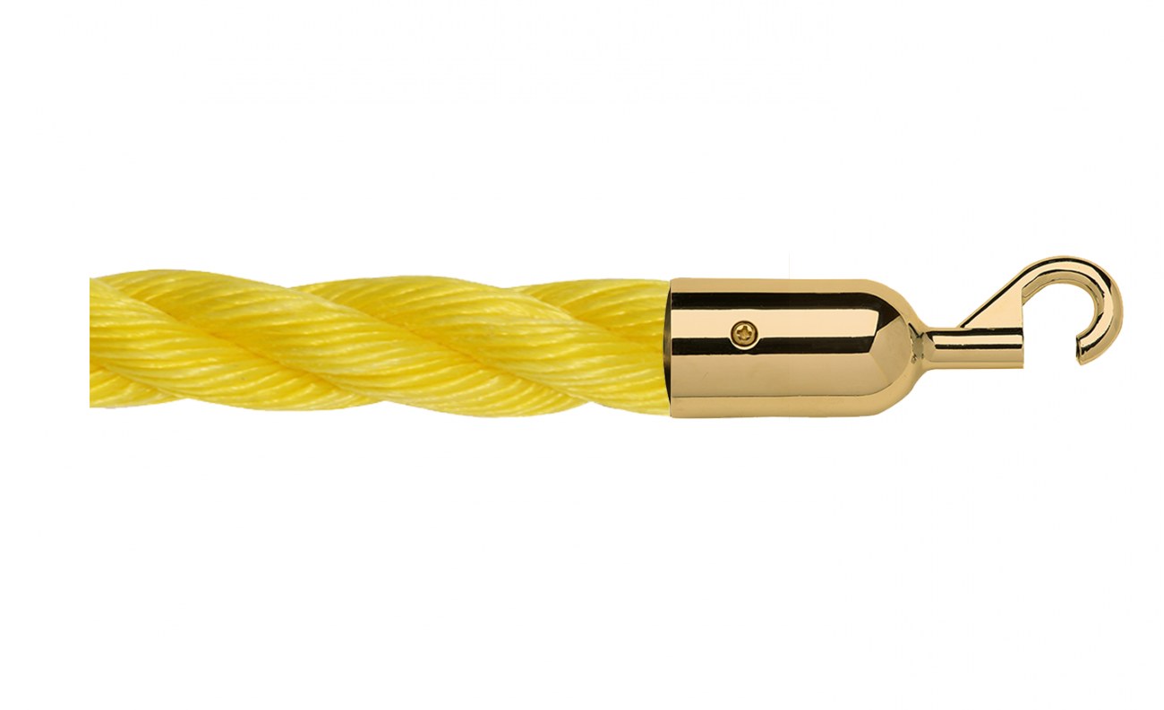 Twisted Polypropylene Rope for Crowd Control Barrier Stanchions  1.5" Diameter Slide-Snap Ends