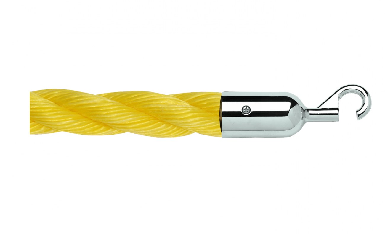Twisted Polypropylene Rope for Crowd Control Barrier Stanchions  1.5" Diameter Slide-Snap Ends