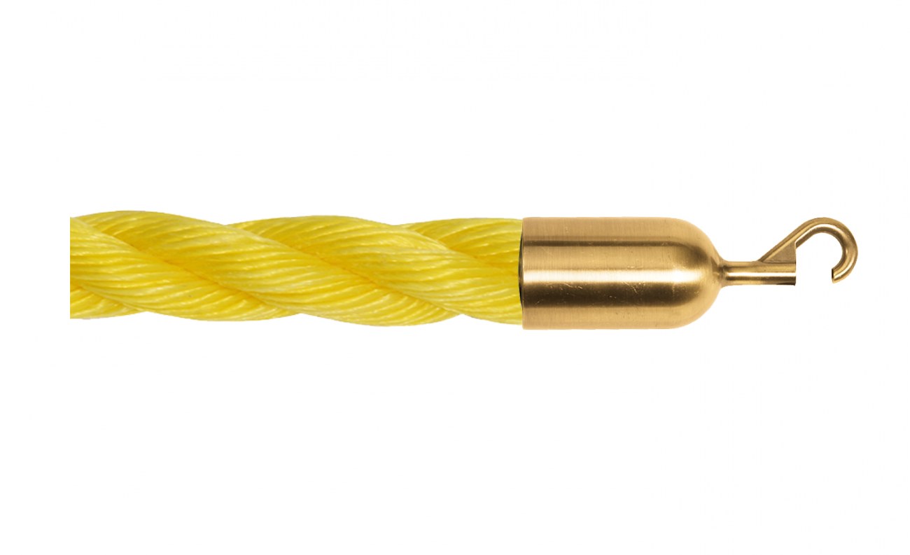 Twisted Polypropylene Rope for Crowd Control Barrier Stanchions  1.5" Diameter Slide-Snap Ends