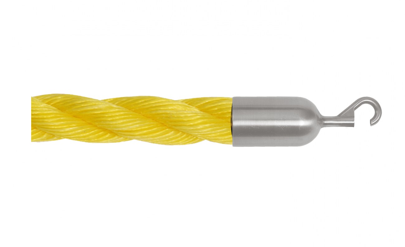 Twisted Polypropylene Rope for Crowd Control Barrier Stanchions  1.5" Diameter Slide-Snap Ends