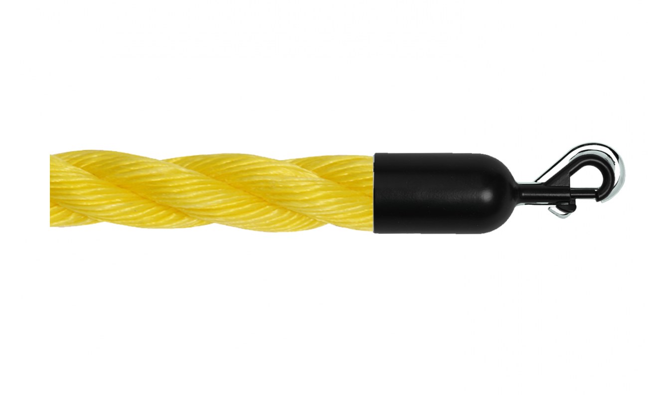 Twisted Polypropylene Rope for Crowd Control Barrier Stanchions  1.5" Diameter Slide-Snap Ends