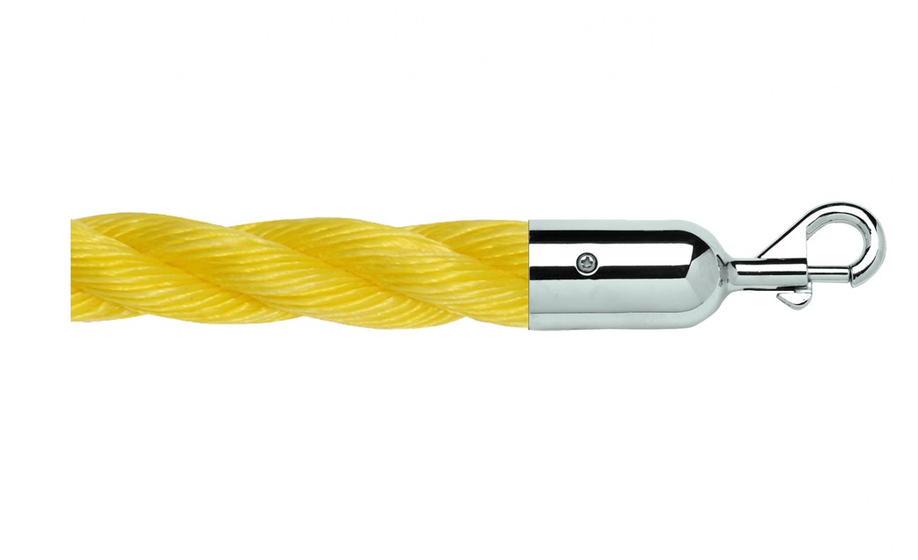Twisted Polypropylene Rope for Crowd Control Barrier Stanchions  1.5" Diameter Slide-Snap Ends