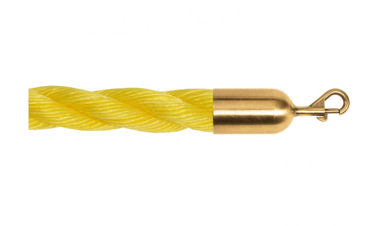 Twisted Polypropylene Rope for Crowd Control Barrier Stanchions  1.5" Diameter Slide-Snap Ends