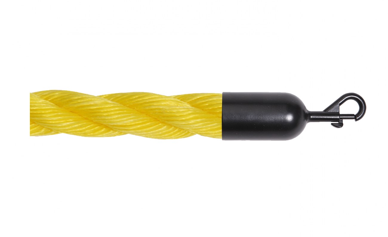 Twisted Polypropylene Rope for Crowd Control Barrier Stanchions  1.5" Diameter Slide-Snap Ends