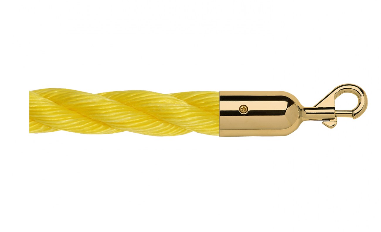 Twisted Polypropylene Rope for Crowd Control Barrier Stanchions  1.5" Diameter Slide-Snap Ends