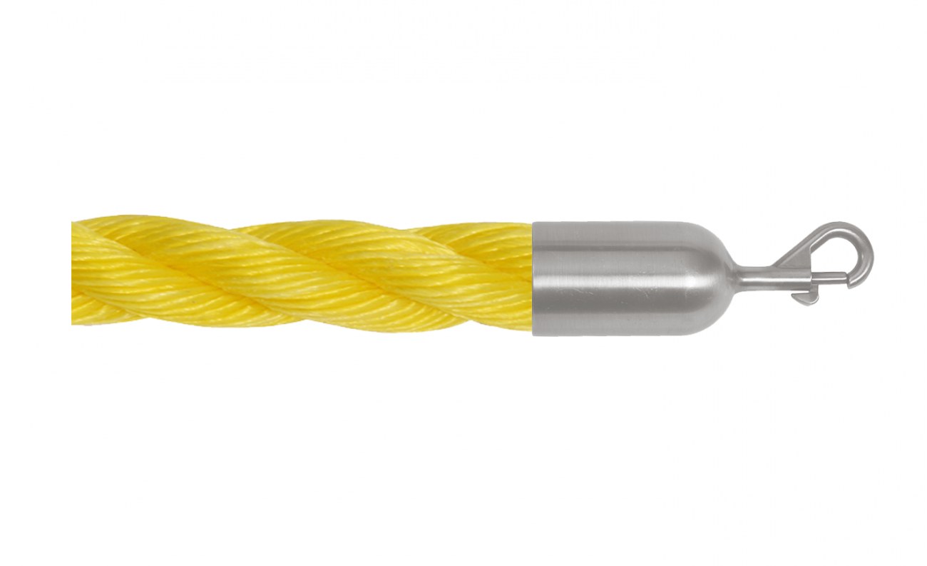 Twisted Polypropylene Rope for Crowd Control Barrier Stanchions  1.5" Diameter Slide-Snap Ends
