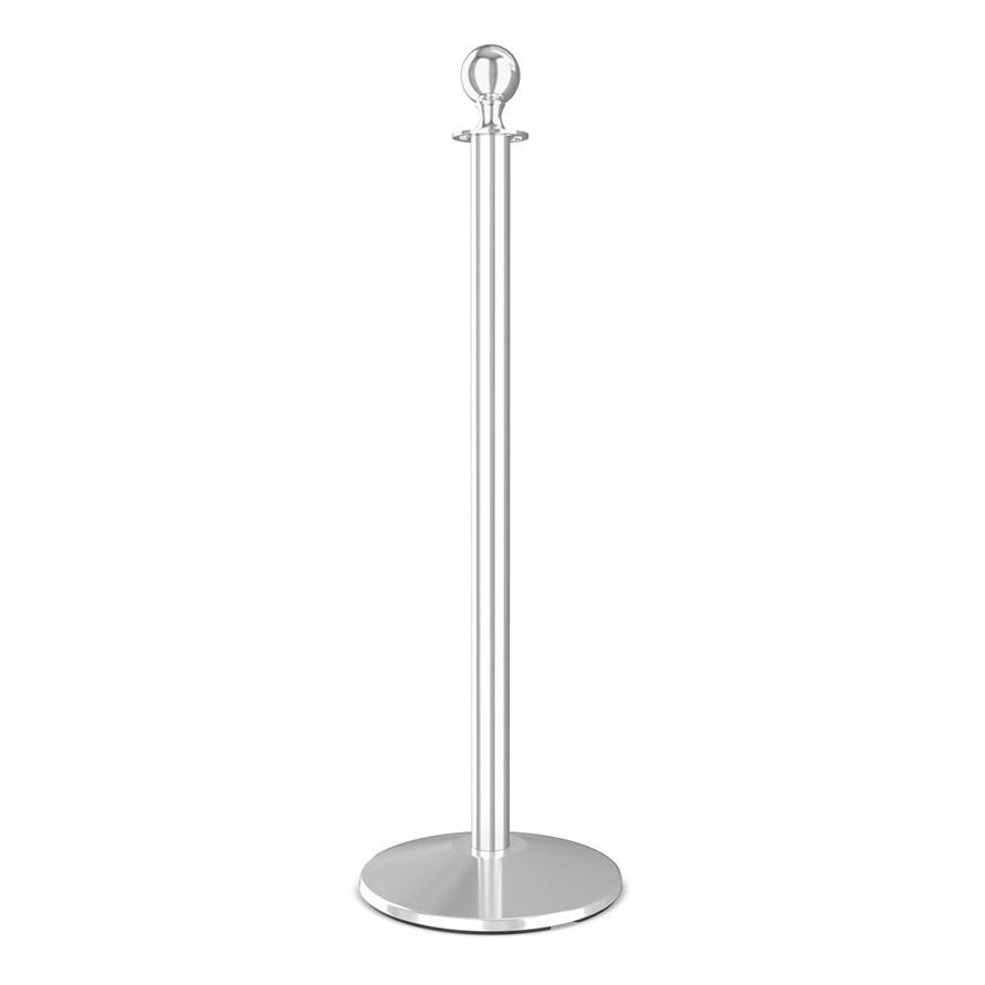 Ball top rope stanchion in polished stainless steel