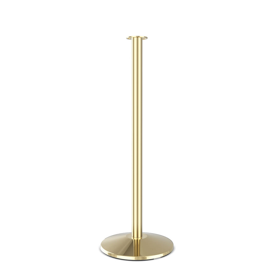 Flat top rope stanchion in polished brass plated finish