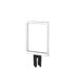 Designer Series sign frame in polished chrome with universal post adapter