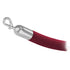 Maroon velour stanchion rope with polished chrome snap end
